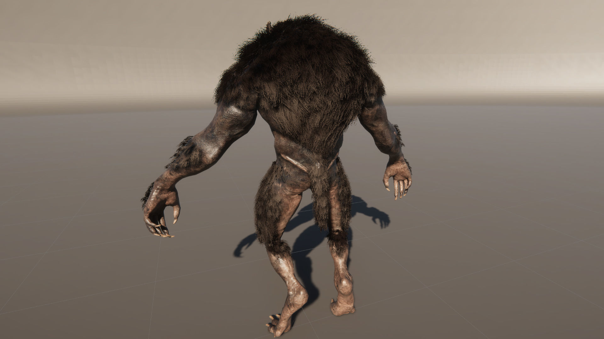 Werewolf humanoid creature Low-poly 3D model_25
