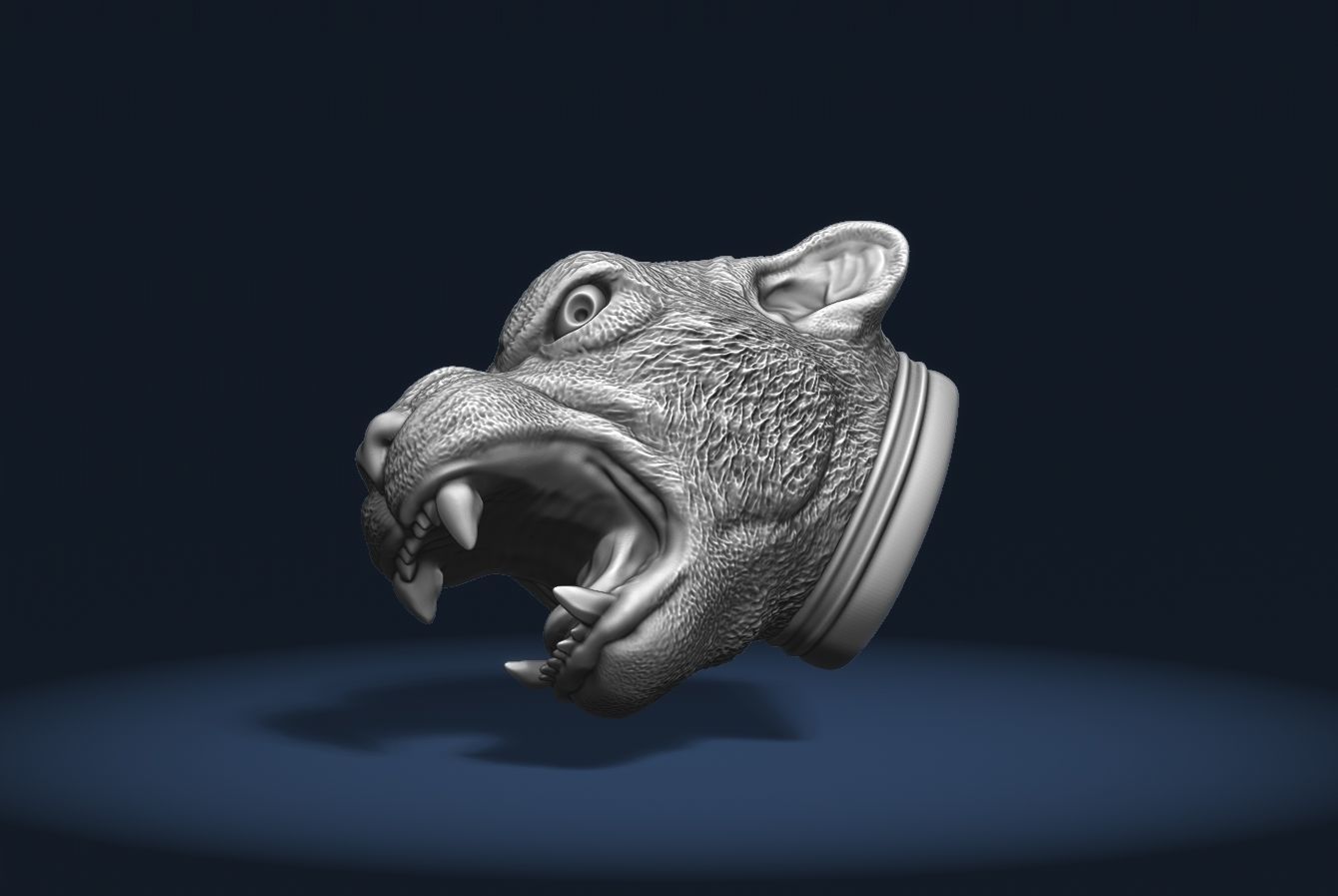 Puma Head 3D print model_4