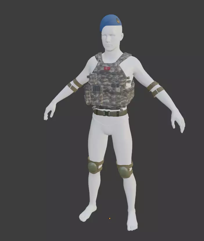 Turkish Army Mountainer Commando Unit Armed 3D model_0