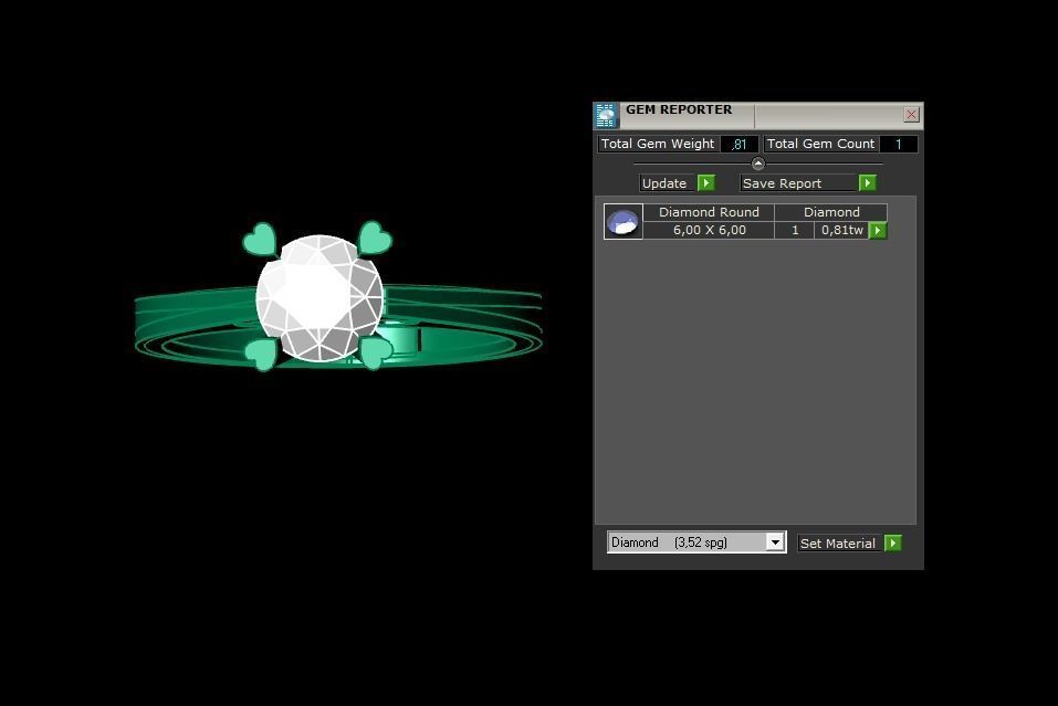 Rings 3D engagement ring gold 3D print model_3