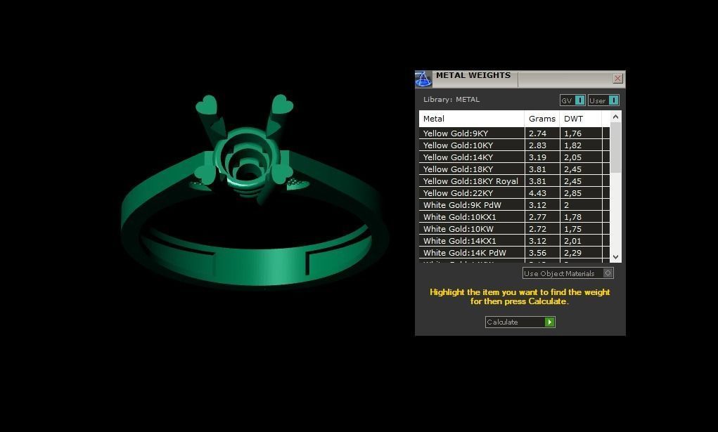 Rings 3D engagement ring gold 3D print model_4