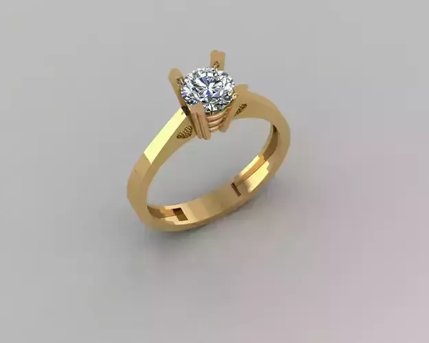 Rings 3D engagement ring gold