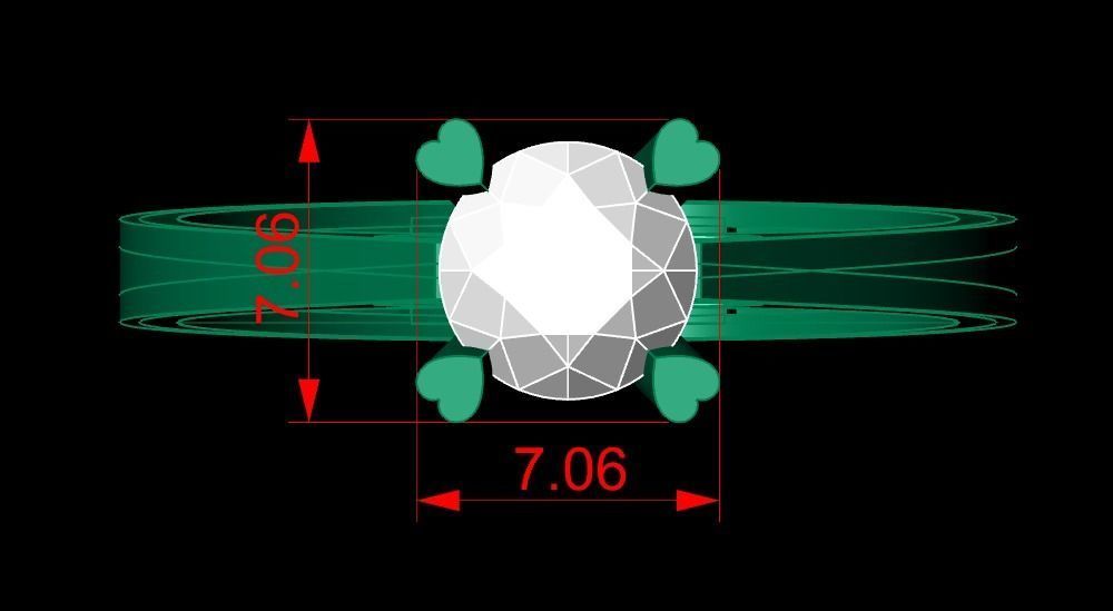 Rings 3D engagement ring gold 3D print model_5
