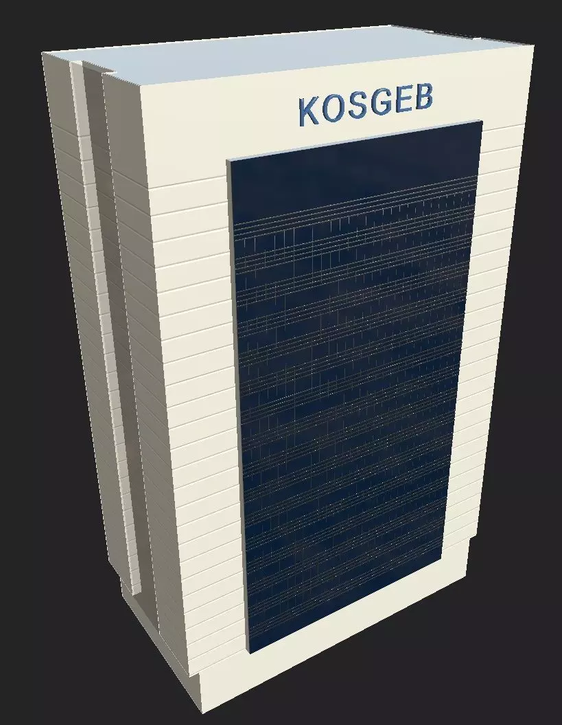 Kosgeb Central Building In Ankara Low-poly 3D model