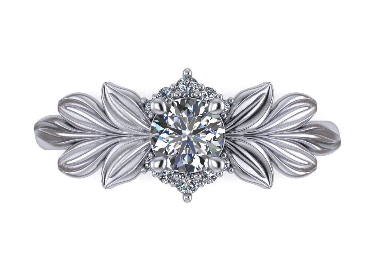 Diamond wedding ring twigs 3D print model_10