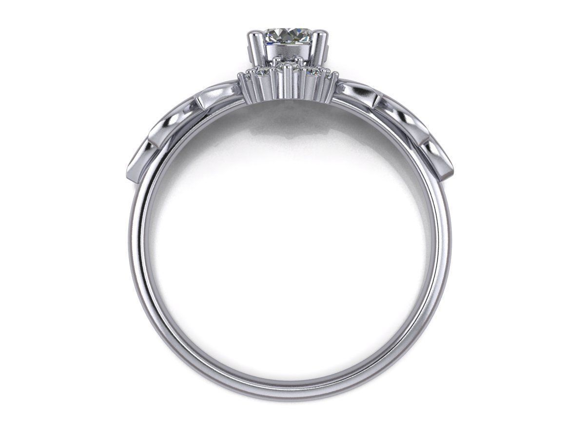 Diamond wedding ring twigs 3D print model_14