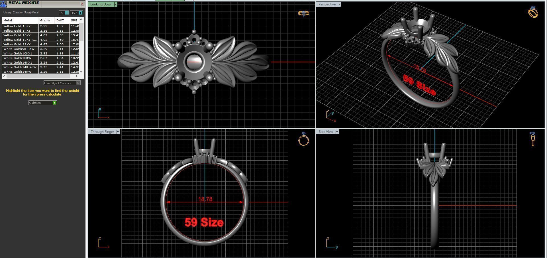 Diamond wedding ring twigs 3D print model_32