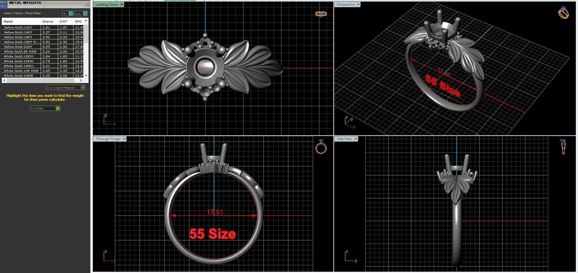 Diamond wedding ring twigs 3D print model_28