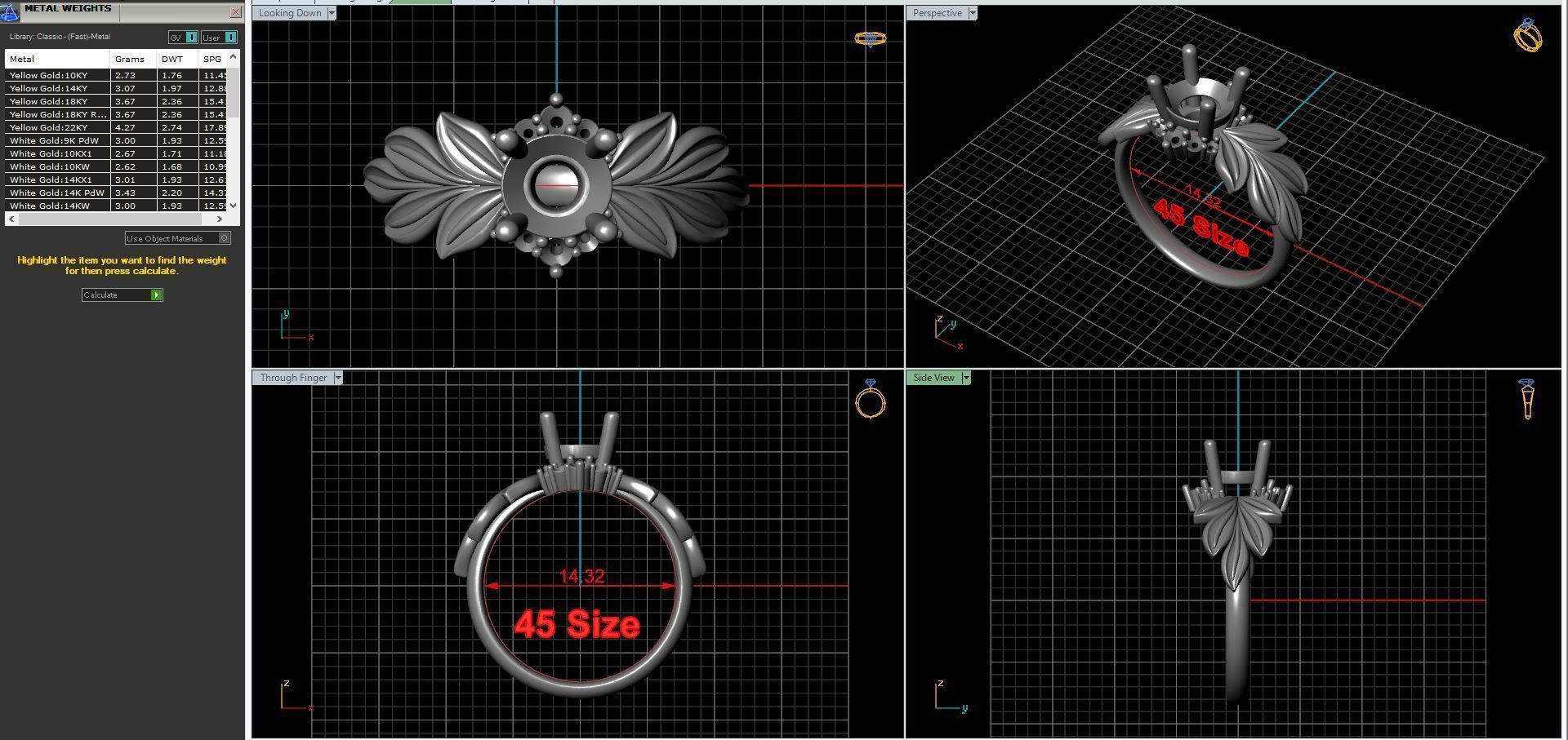 Diamond wedding ring twigs 3D print model_18