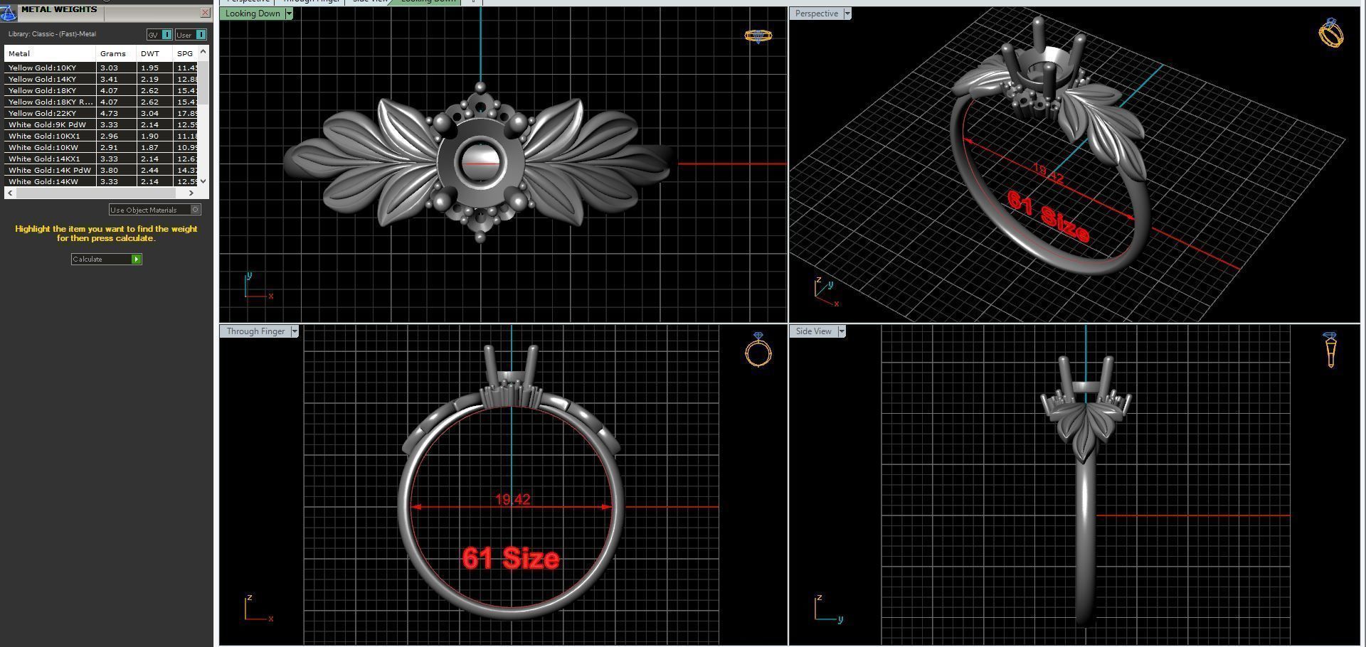 Diamond wedding ring twigs 3D print model_34