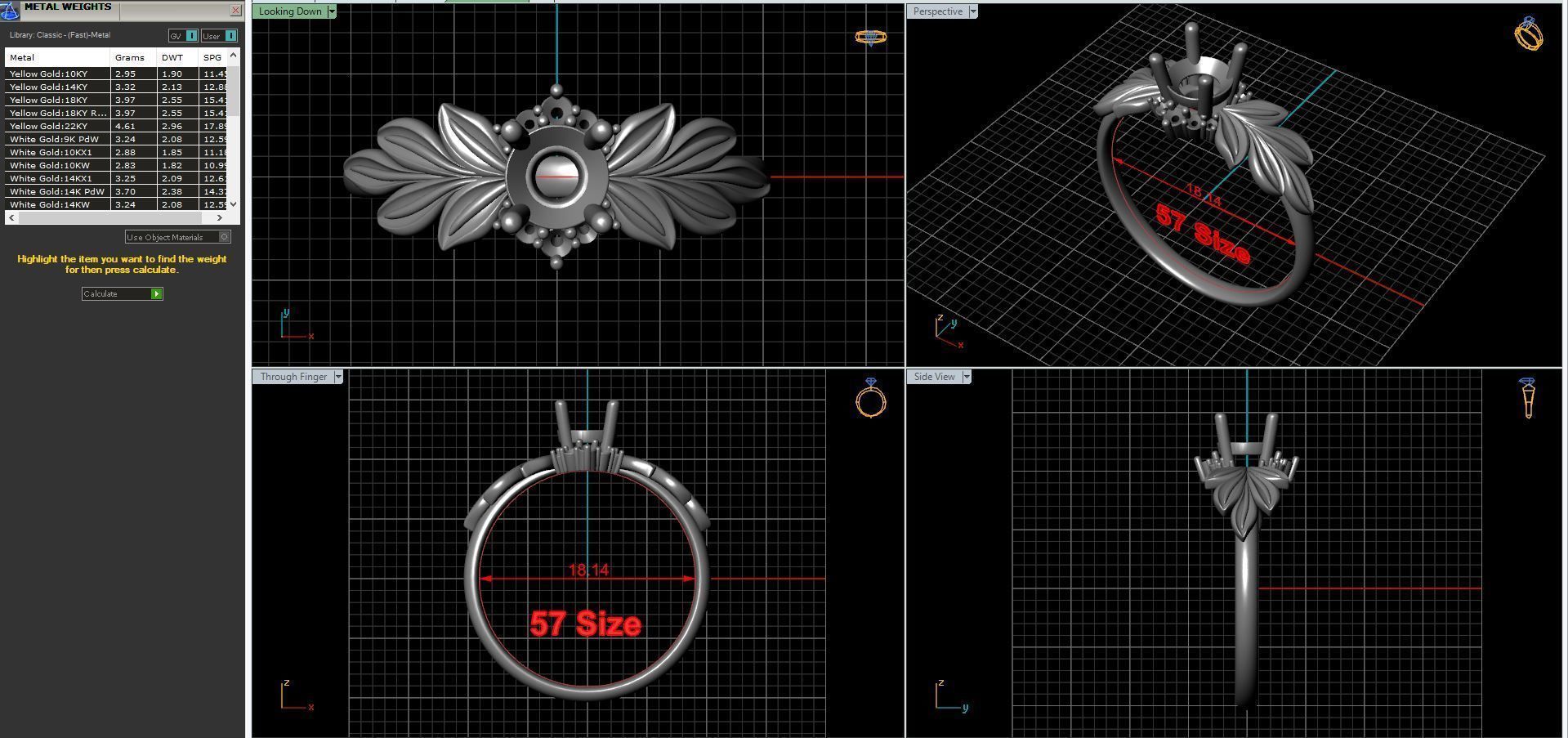 Diamond wedding ring twigs 3D print model_30