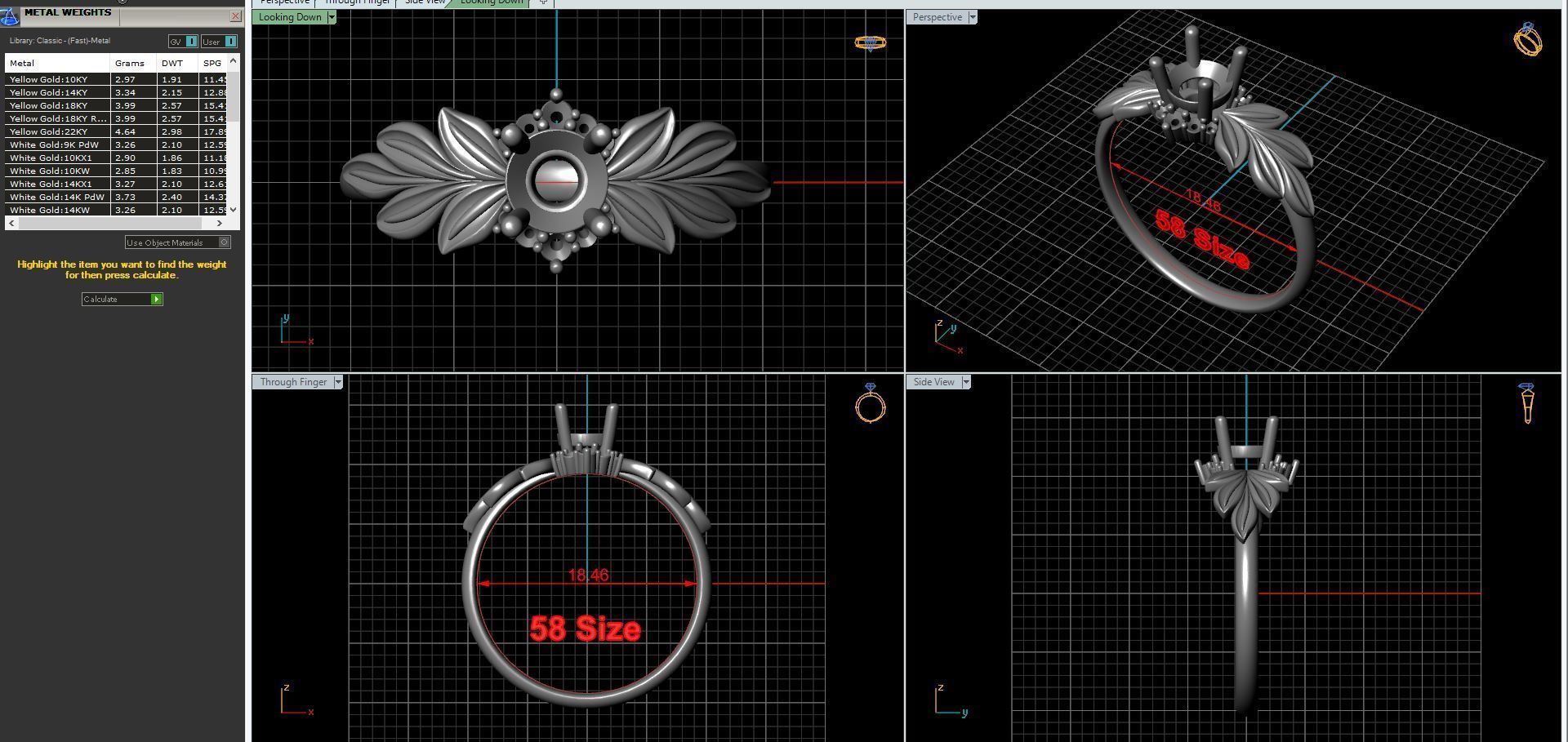 Diamond wedding ring twigs 3D print model_31