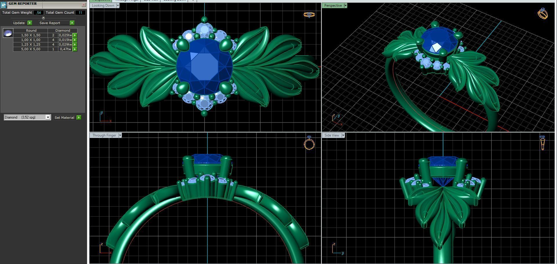 Diamond wedding ring twigs 3D print model_42