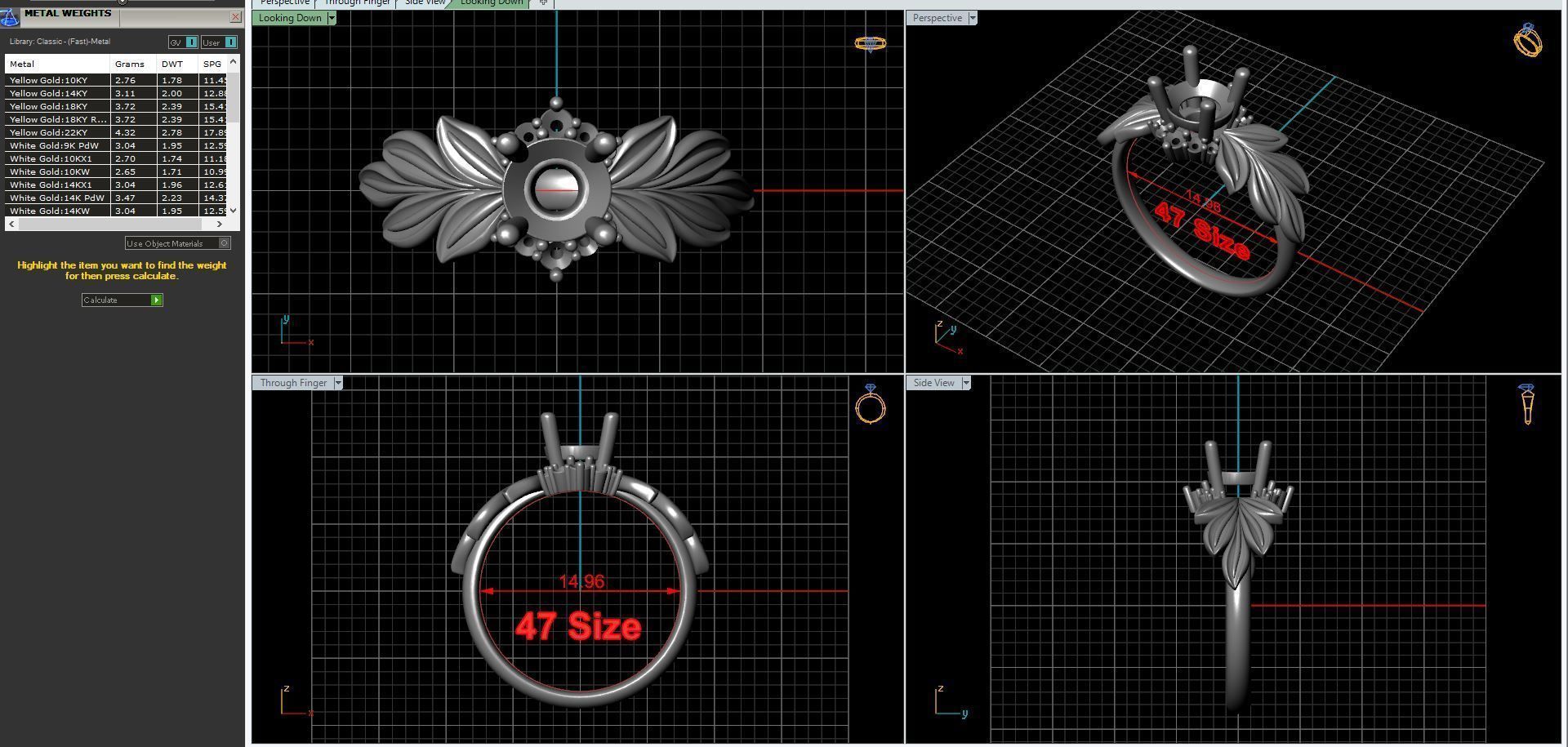 Diamond wedding ring twigs 3D print model_20