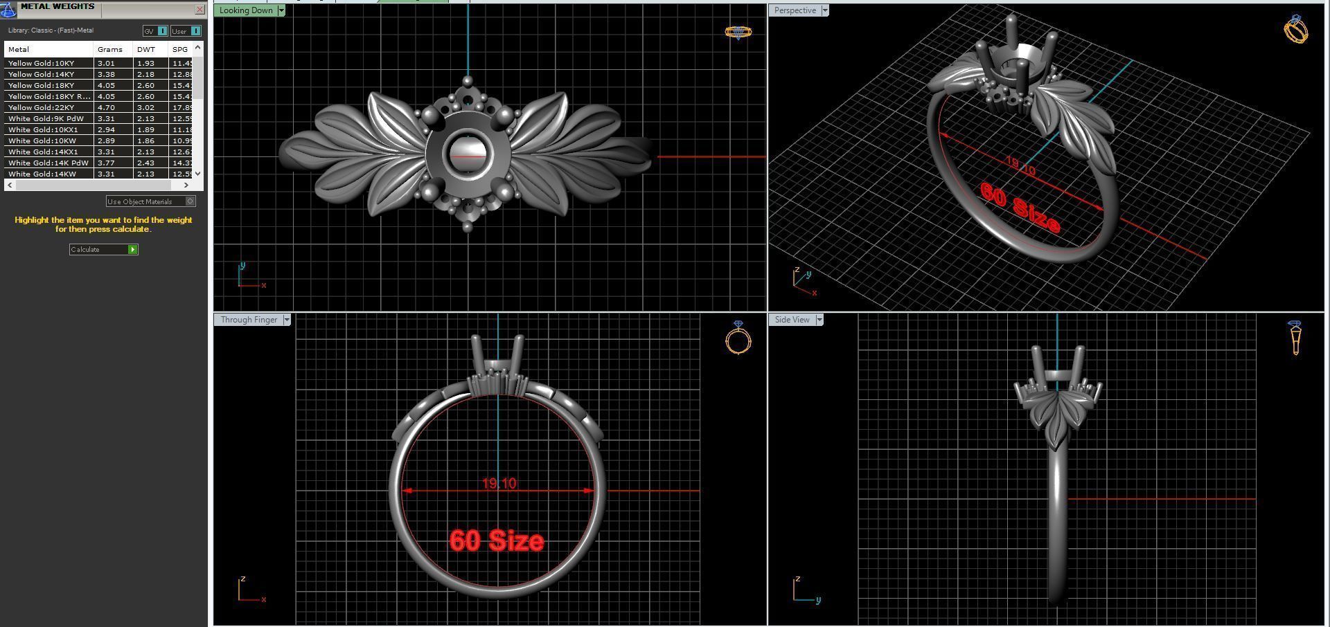 Diamond wedding ring twigs 3D print model_33