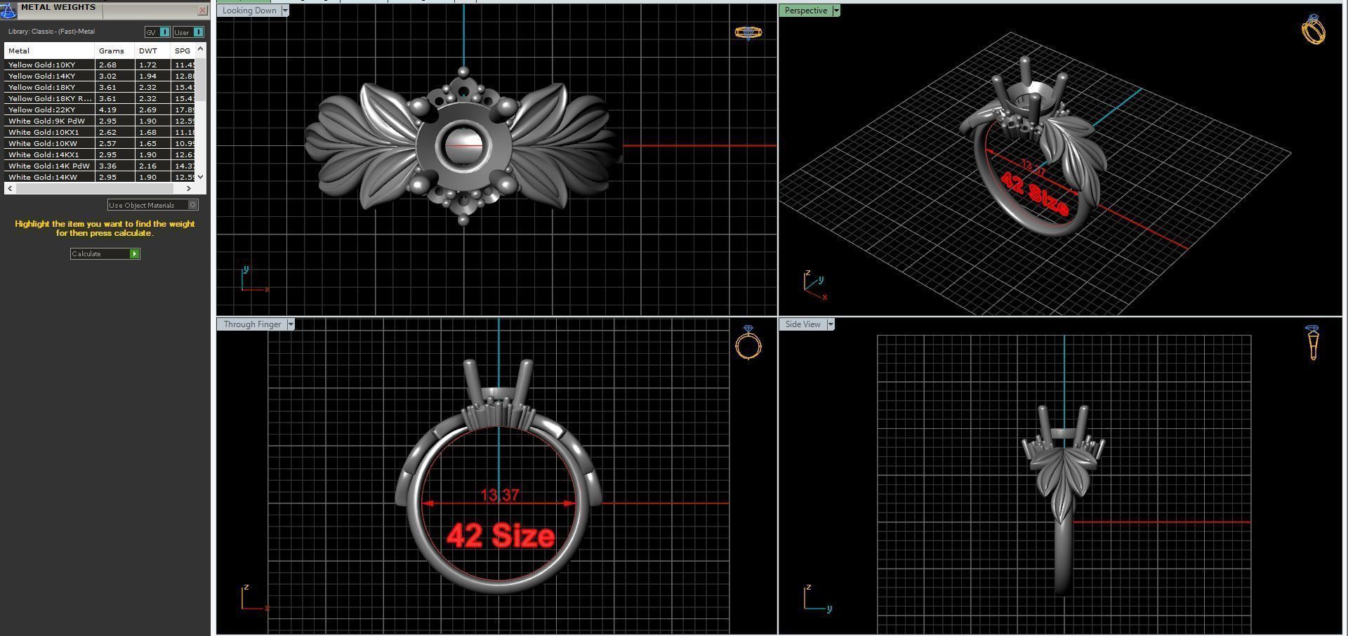 Diamond wedding ring twigs 3D print model_15