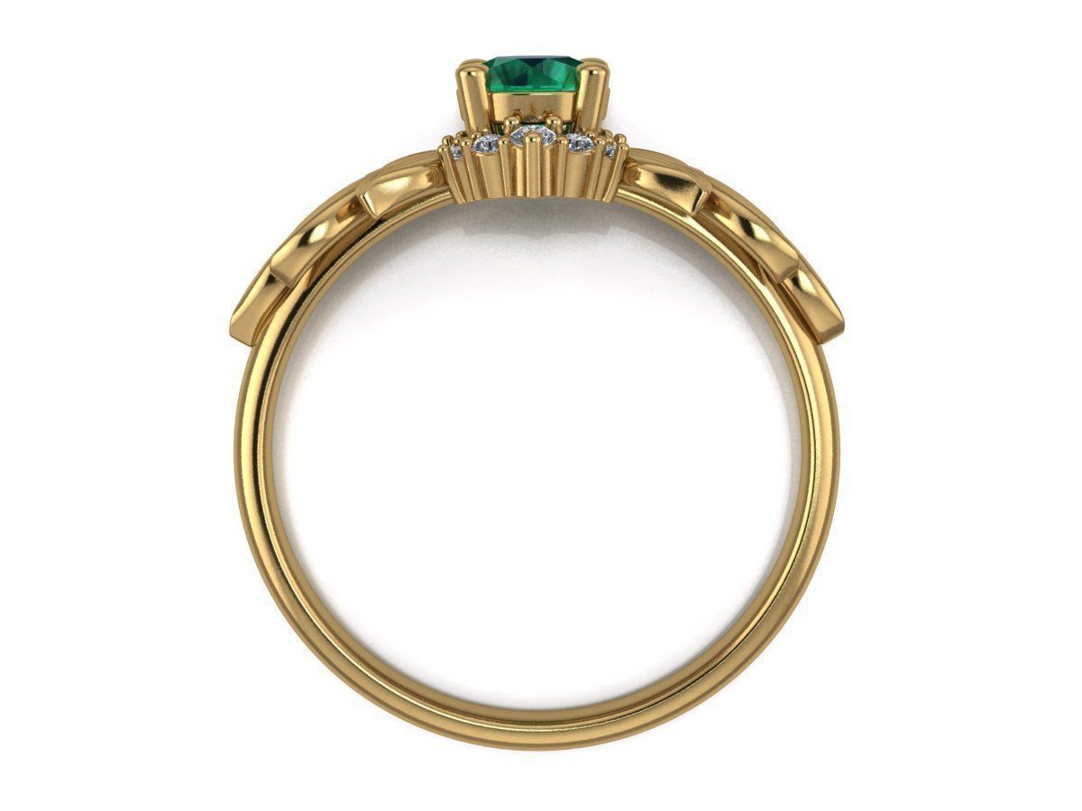 Diamond wedding ring twigs 3D print model_7