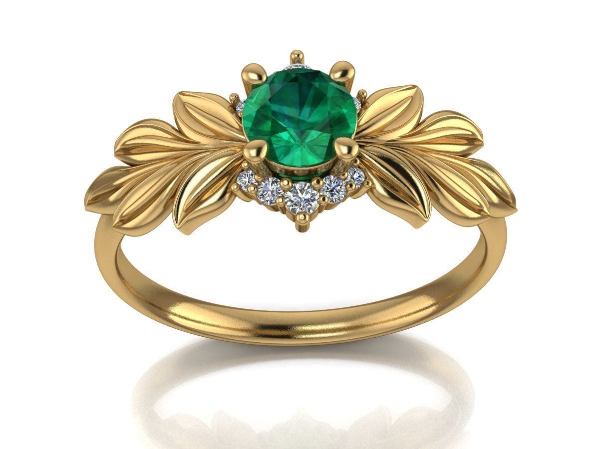 Diamond wedding ring twigs 3D print model_1