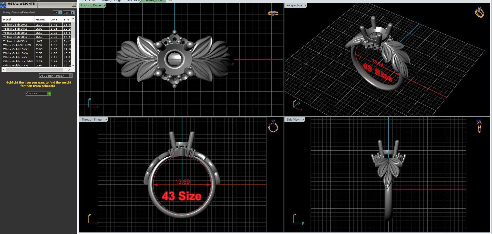 Diamond wedding ring twigs 3D print model_16