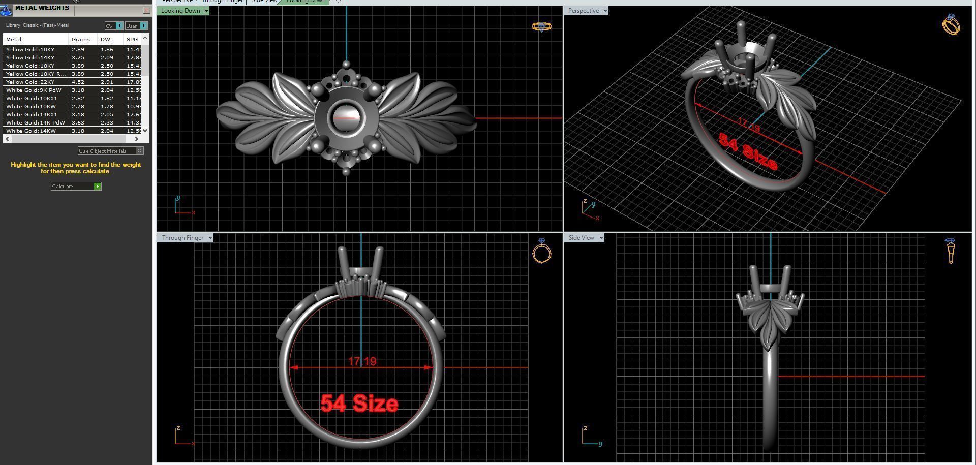 Diamond wedding ring twigs 3D print model_27