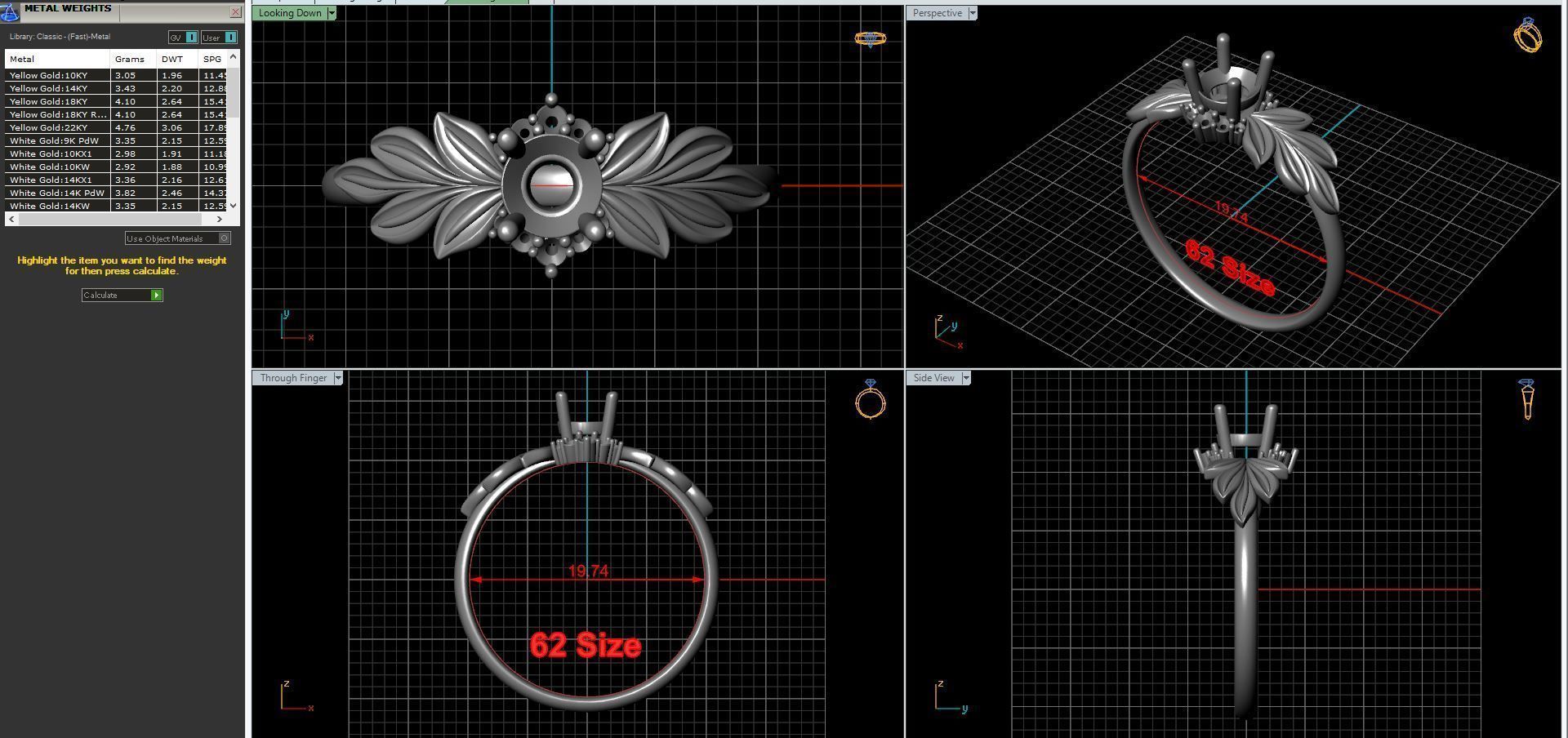 Diamond wedding ring twigs 3D print model_35