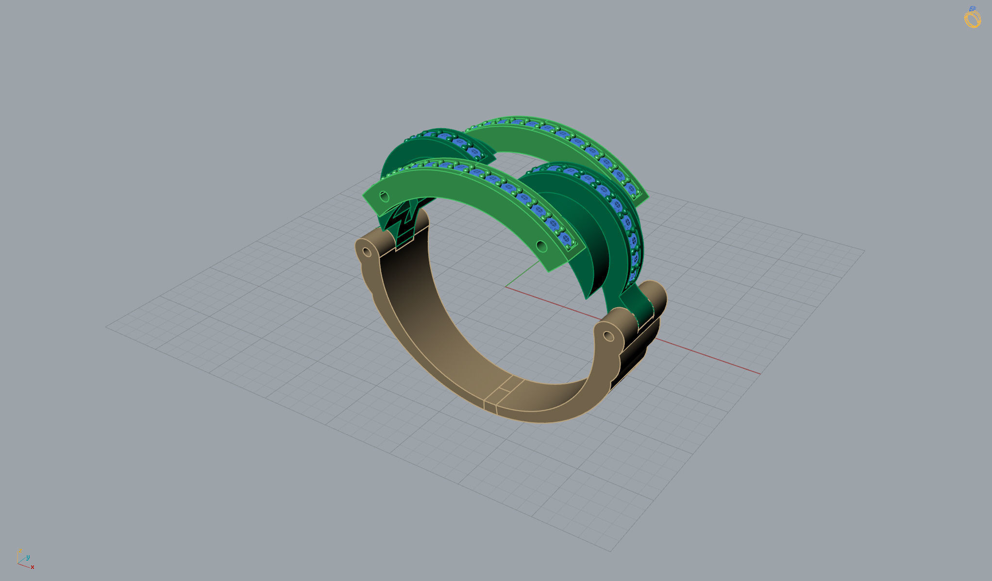 Ring with moving parts 3D print model_4