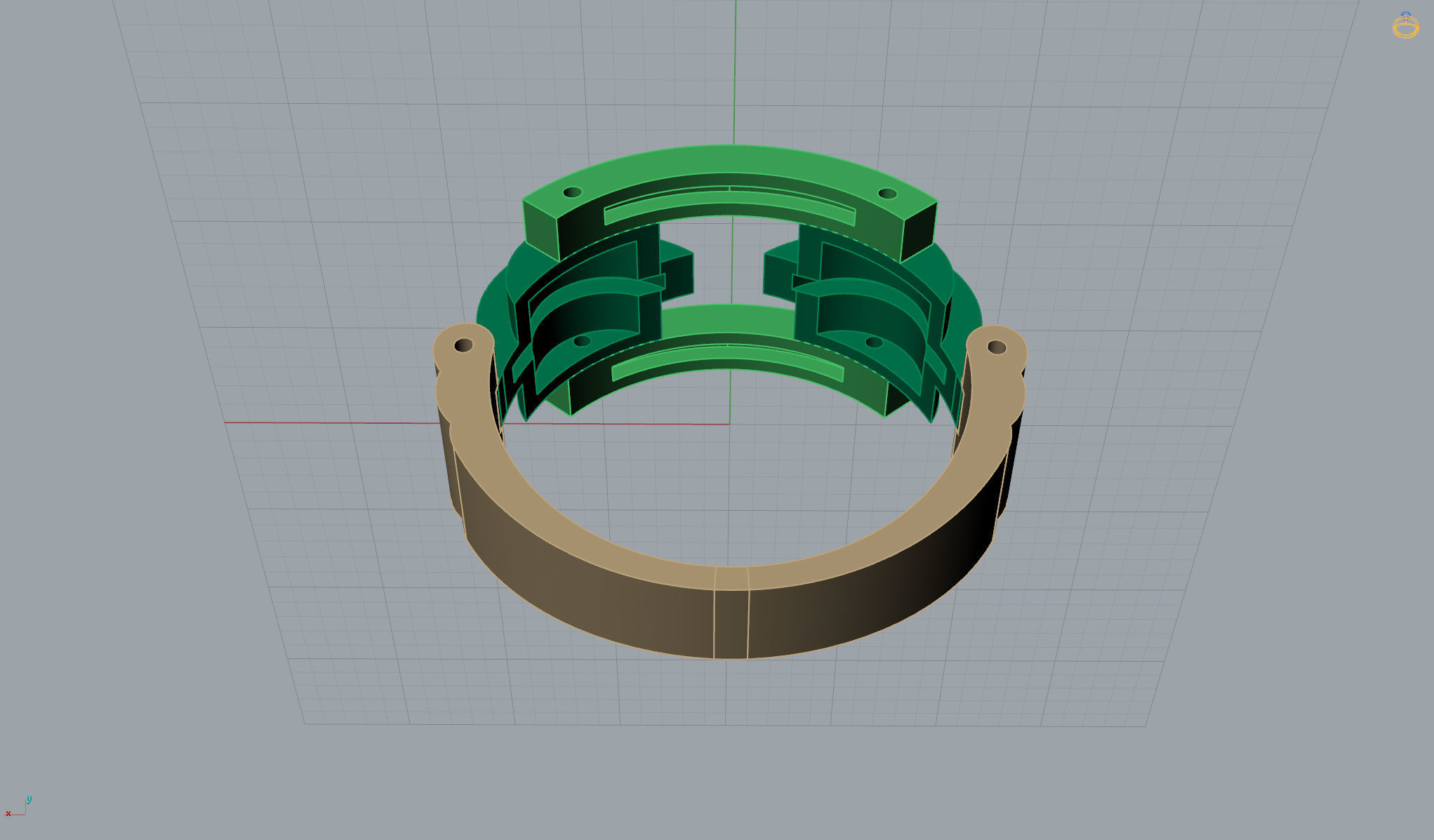 Ring with moving parts 3D print model_7