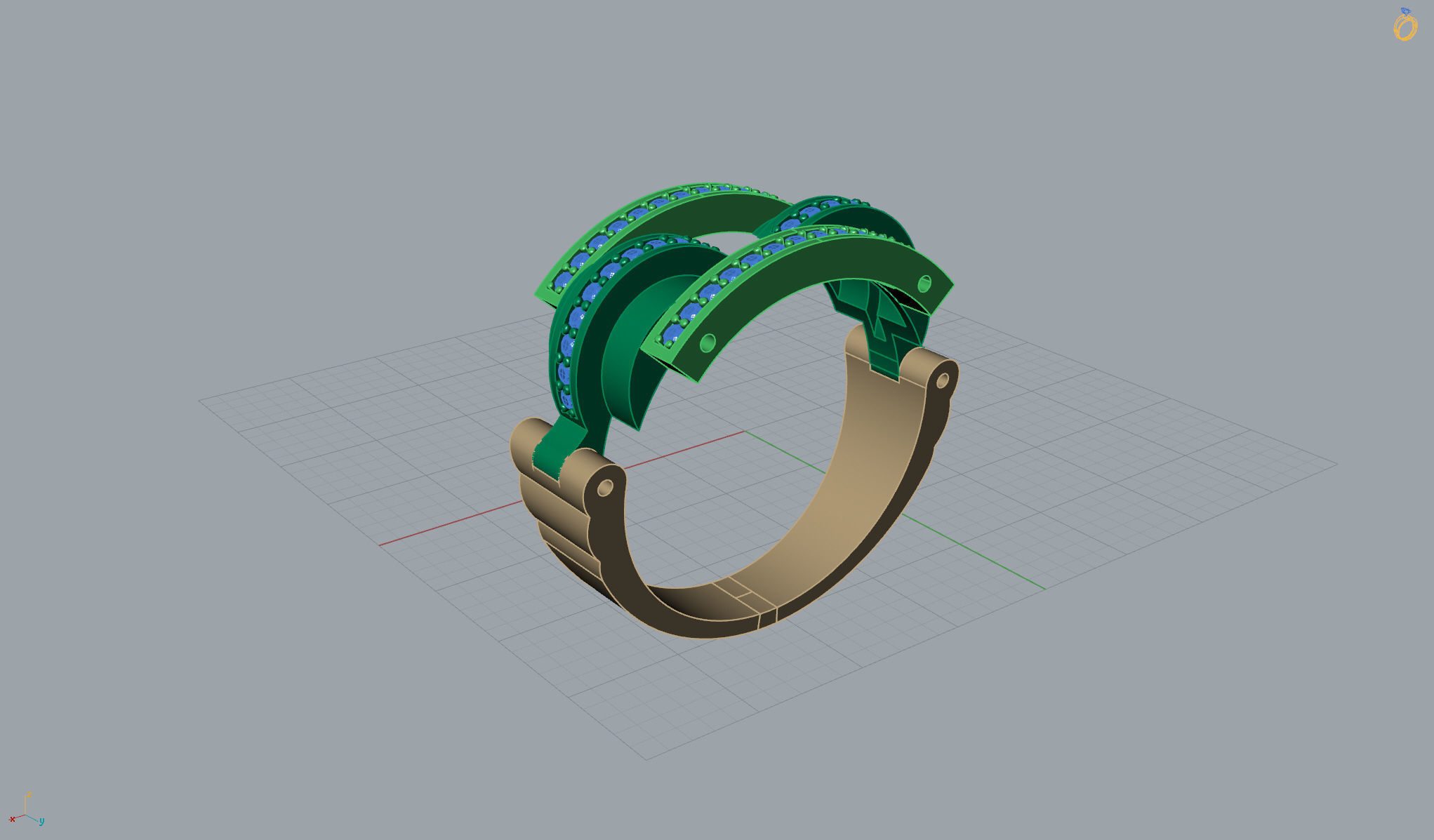 Ring with moving parts 3D print model_6