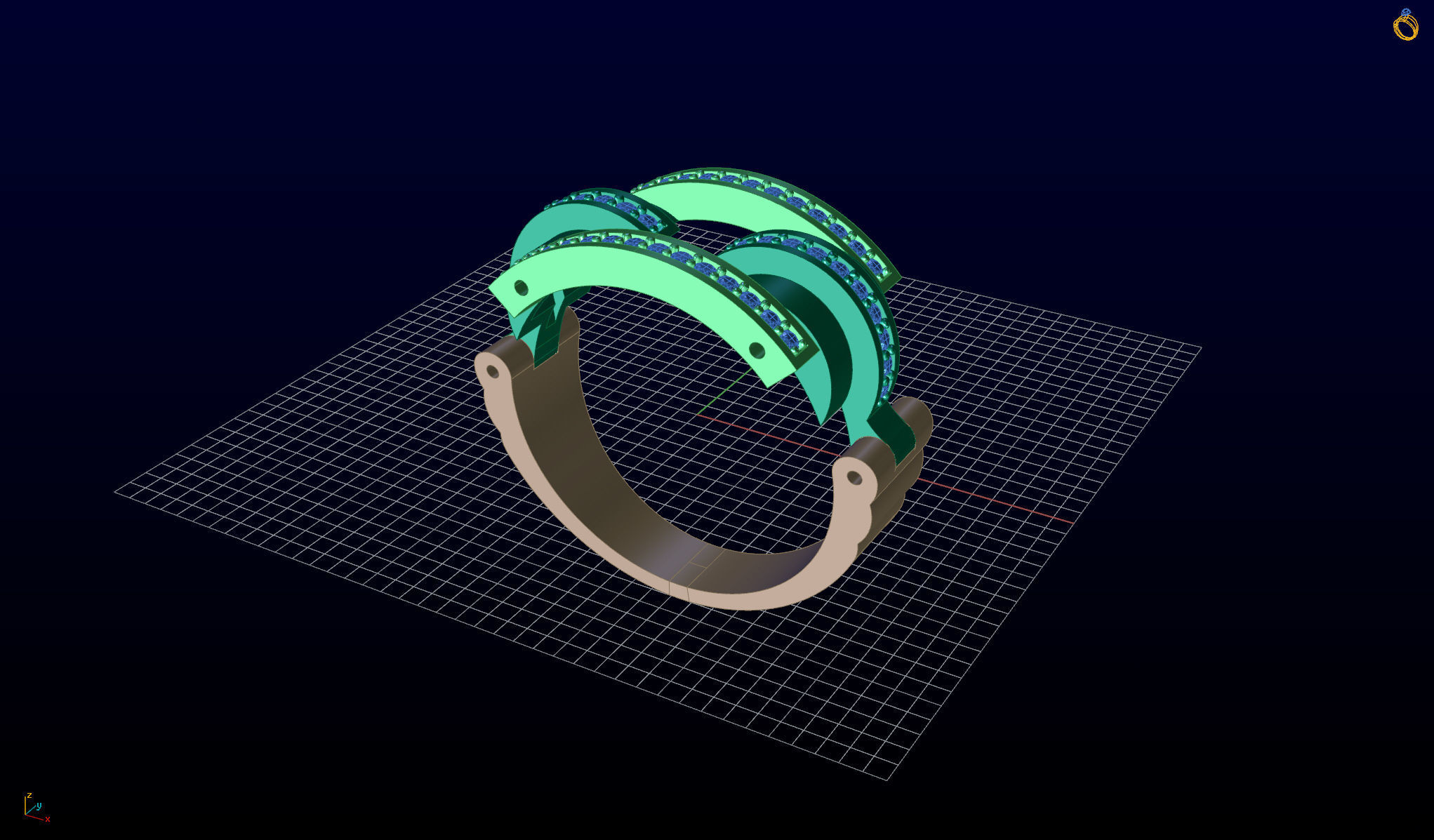 Ring with moving parts 3D print model_14