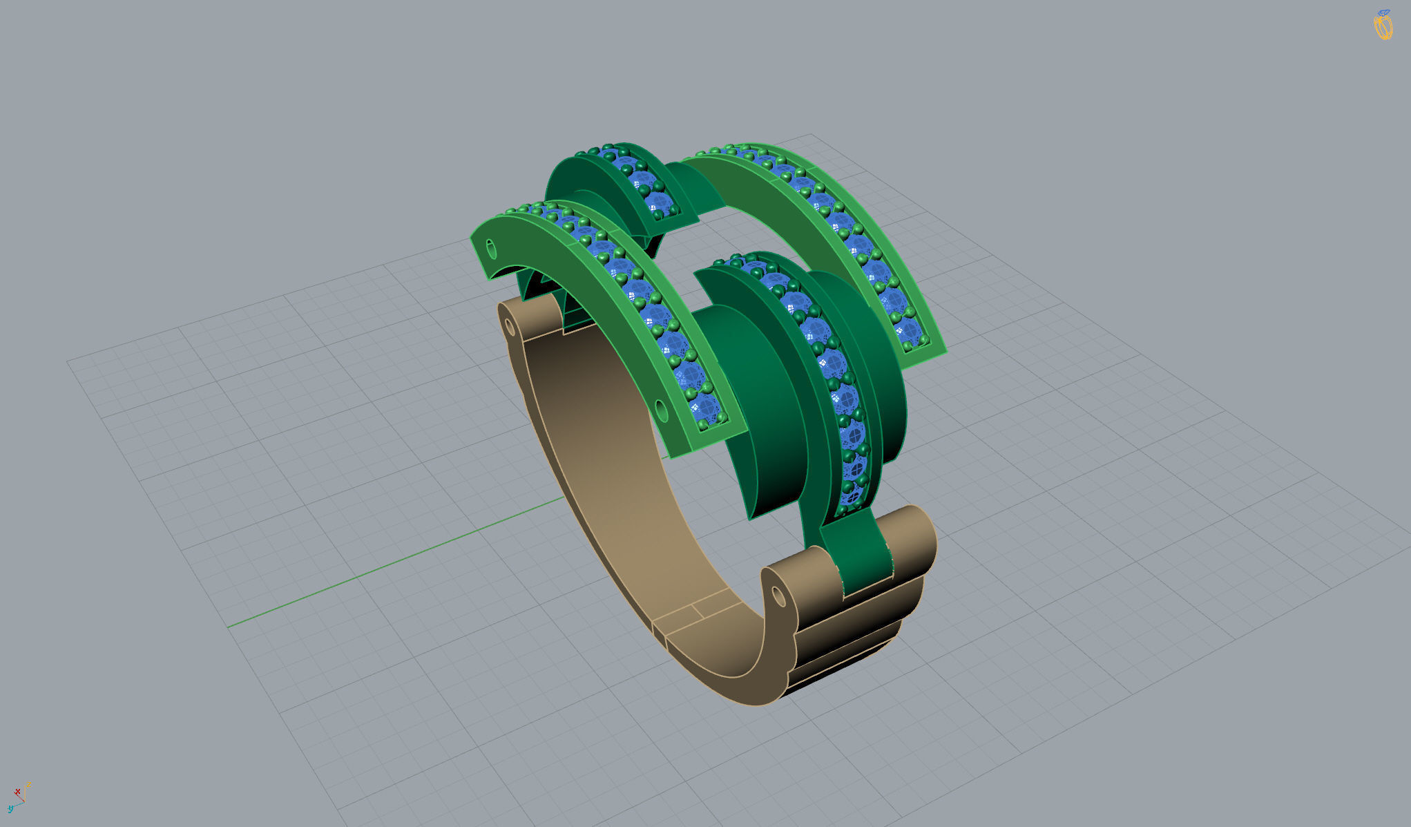 Ring with moving parts 3D print model_8