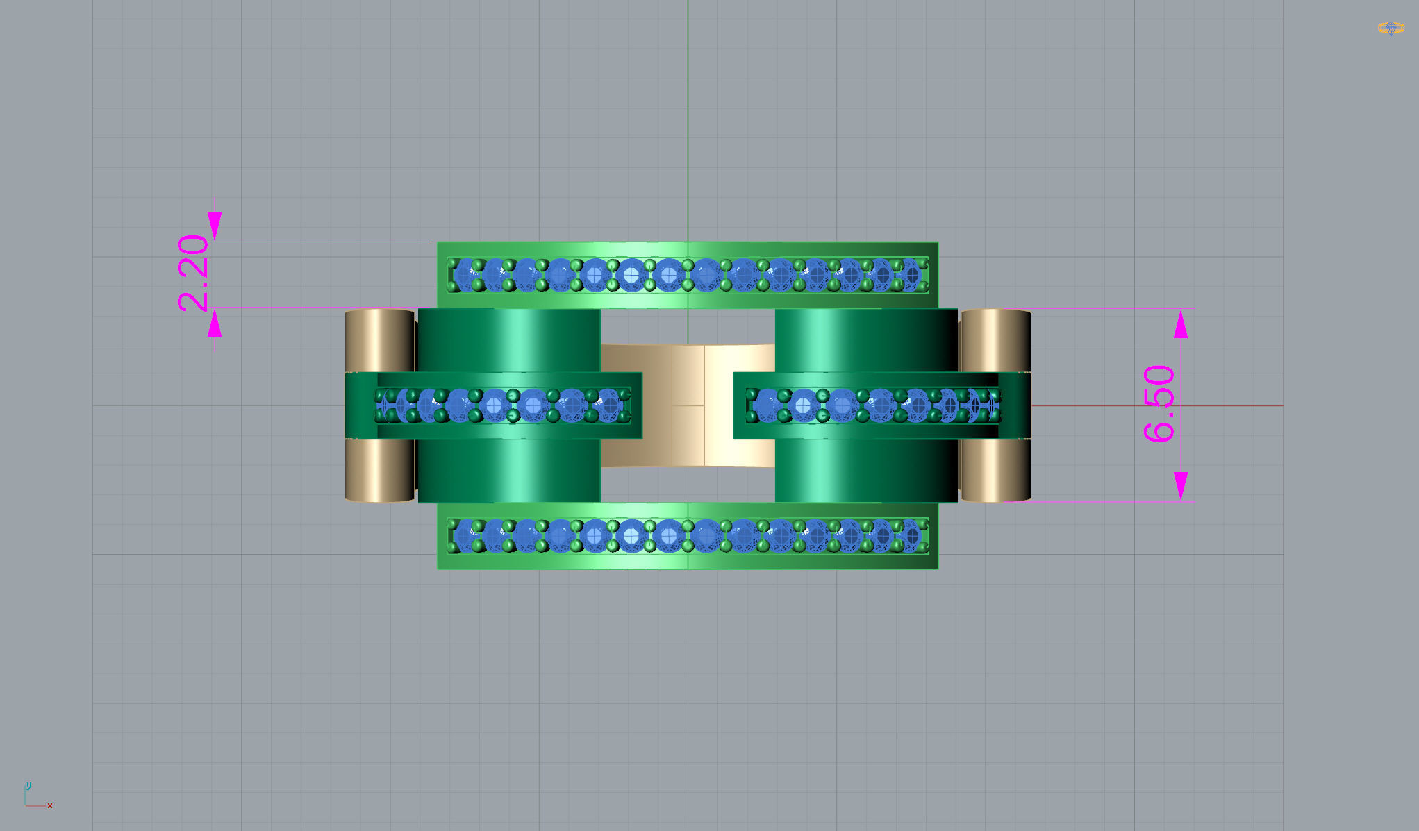 Ring with moving parts 3D print model_1