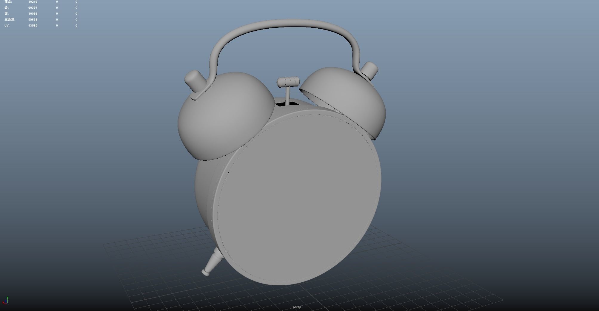 Clock watch timer alarm hour bedroom early classic highpoly 3D model_6