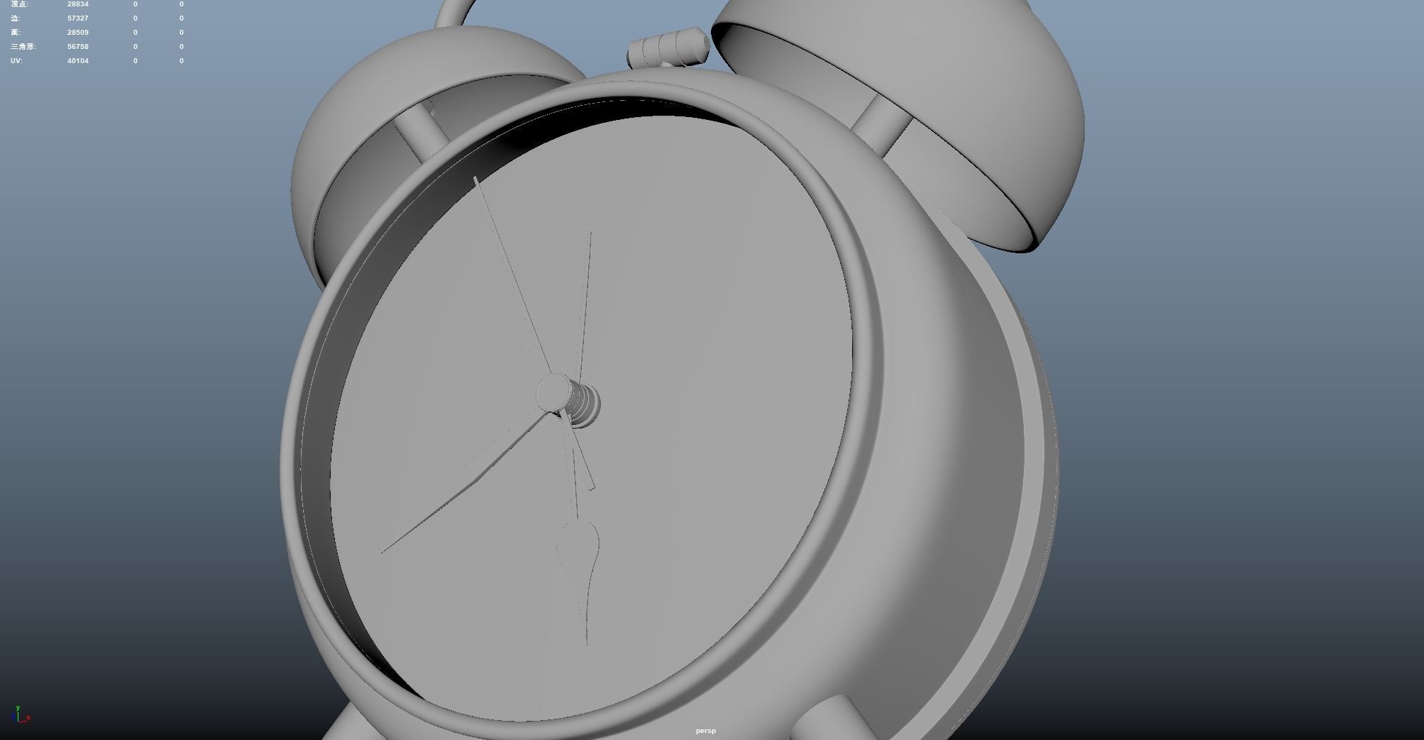 Clock watch timer alarm hour bedroom early classic highpoly 3D model_8