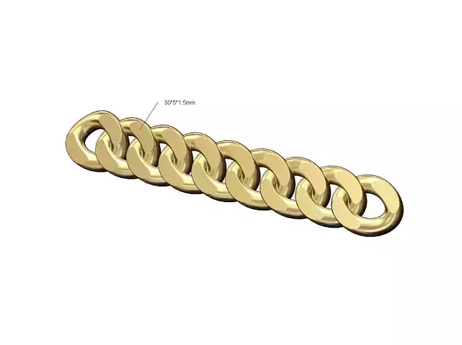 Faceted solid Cuban link chain bracelet tag