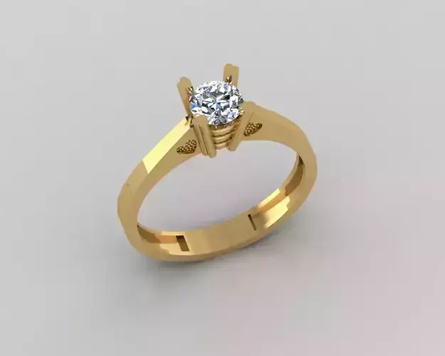 Rings 3D engagement ring gold