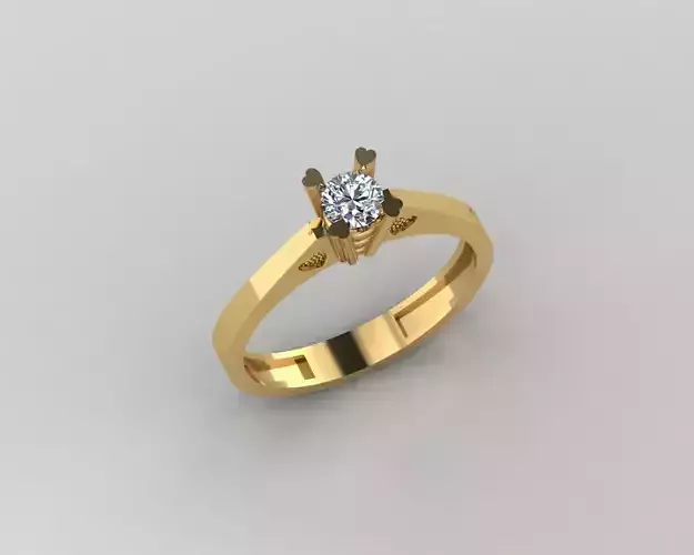 Rings 3D engagement ring gold