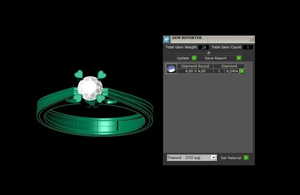 Rings 3D engagement ring gold 3D print model_3