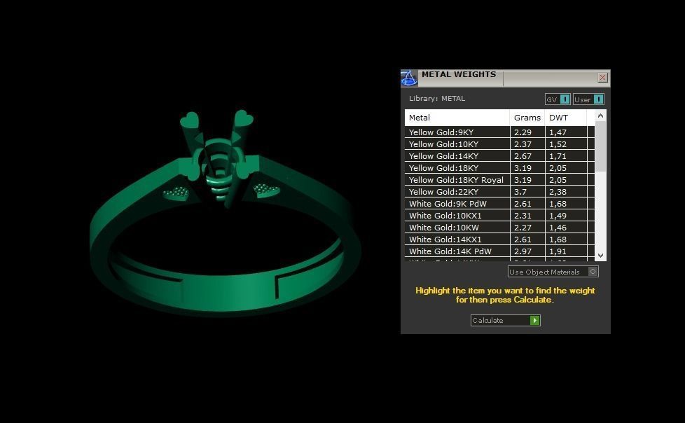 Rings 3D engagement ring gold 3D print model_4