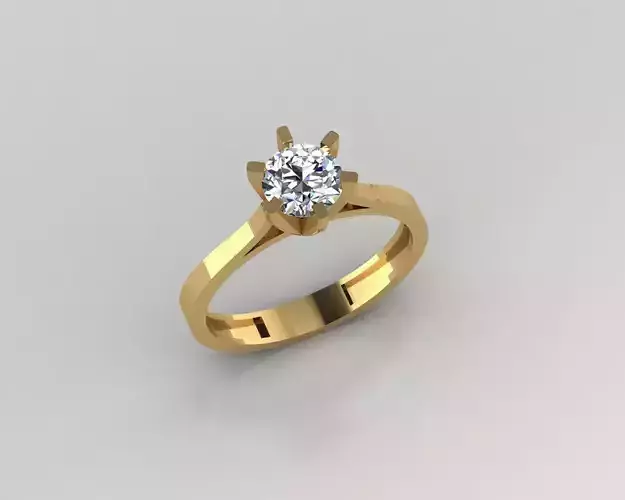 Rings 3D engagement ring gold