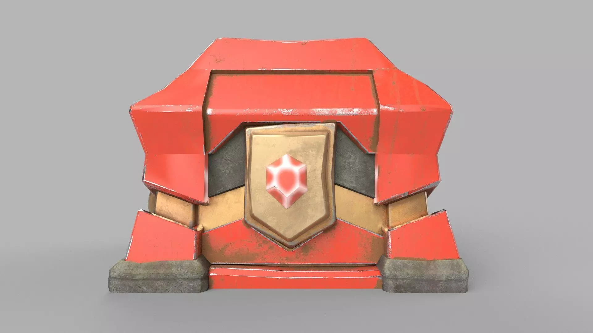 chest box Low-poly 3D model_0
