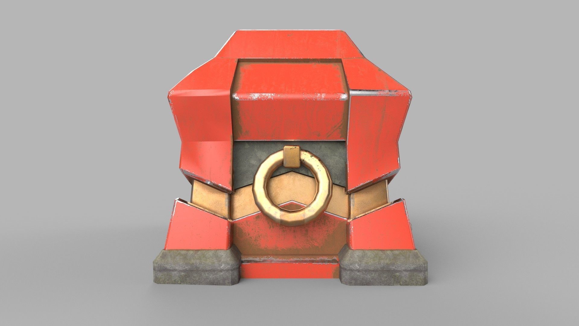 chest box Low-poly 3D model_2