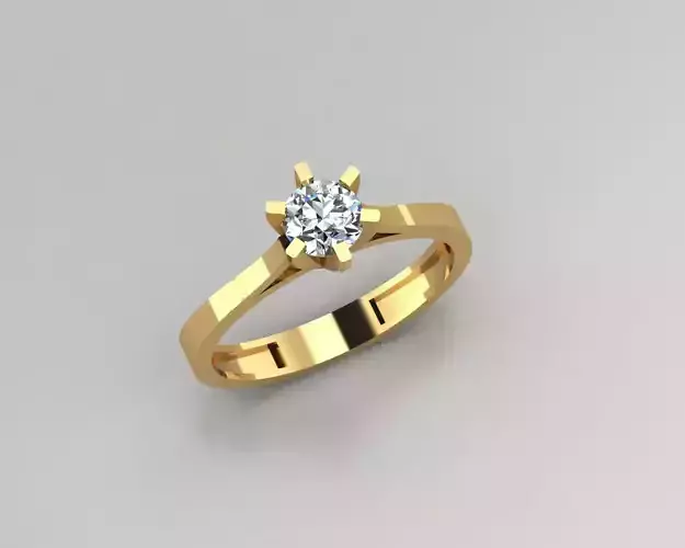 Rings 3D engagement ring gold 3D print model