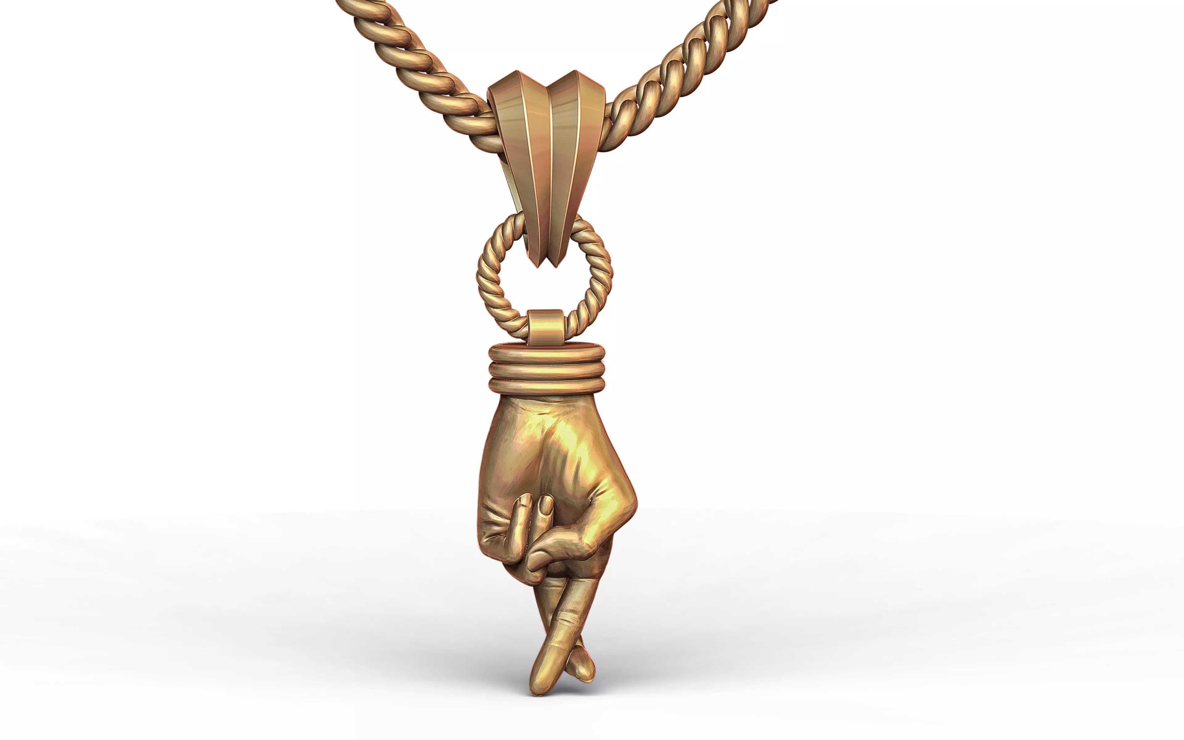 Fingers Crossed  Hand Pendant 3D print model_0