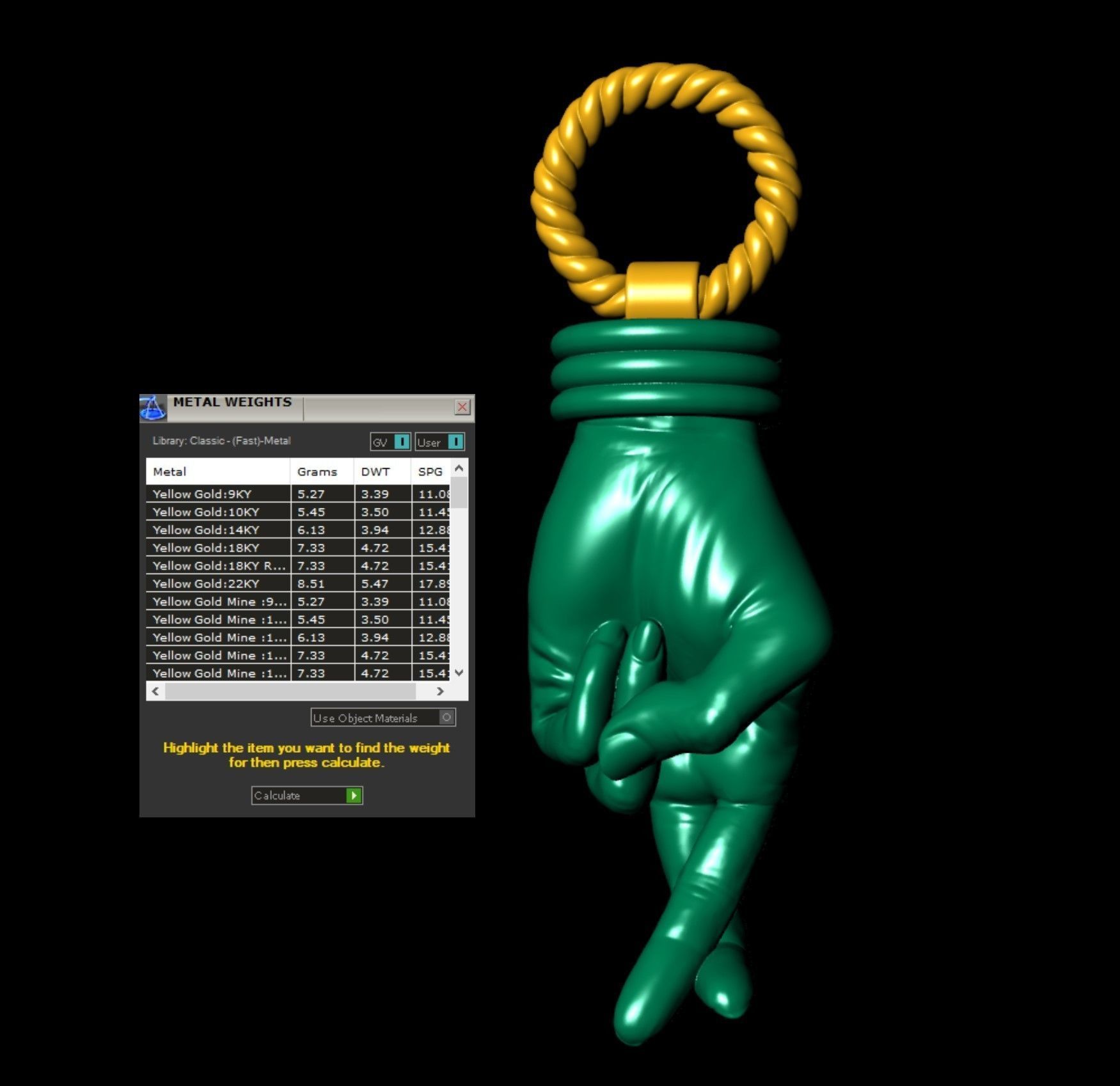 Fingers Crossed  Hand Pendant 3D print model_4