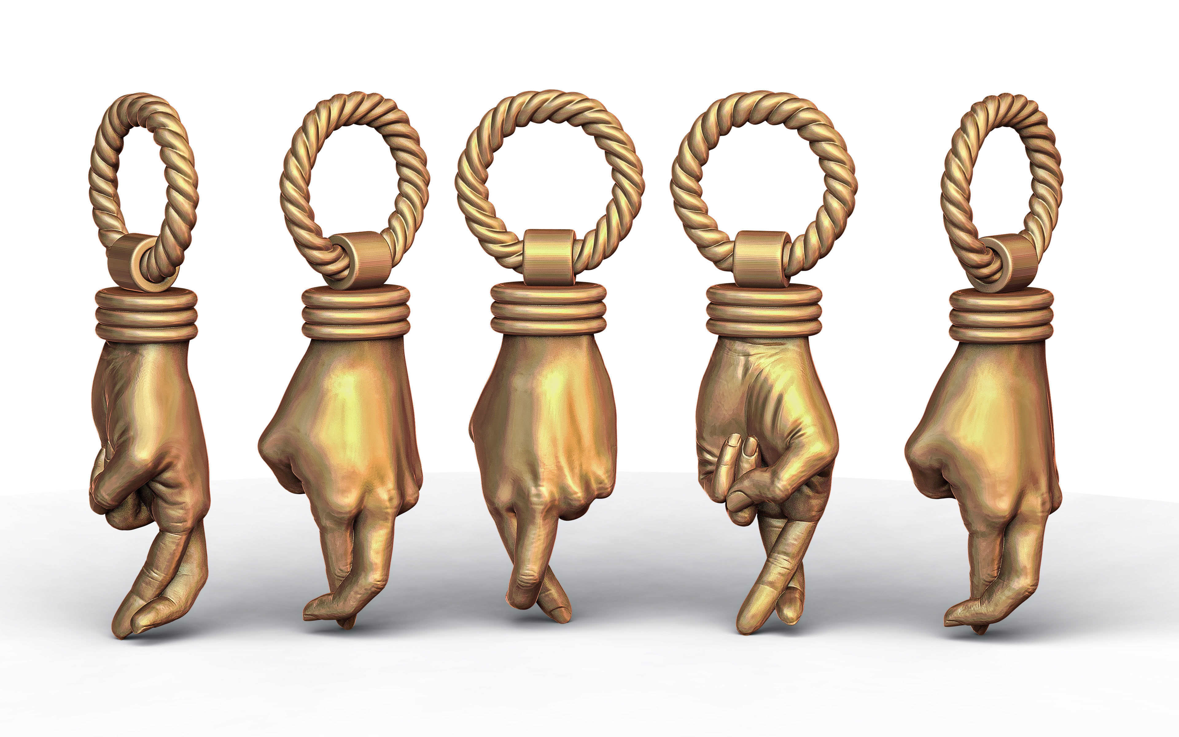 Fingers Crossed  Hand Pendant 3D print model_2