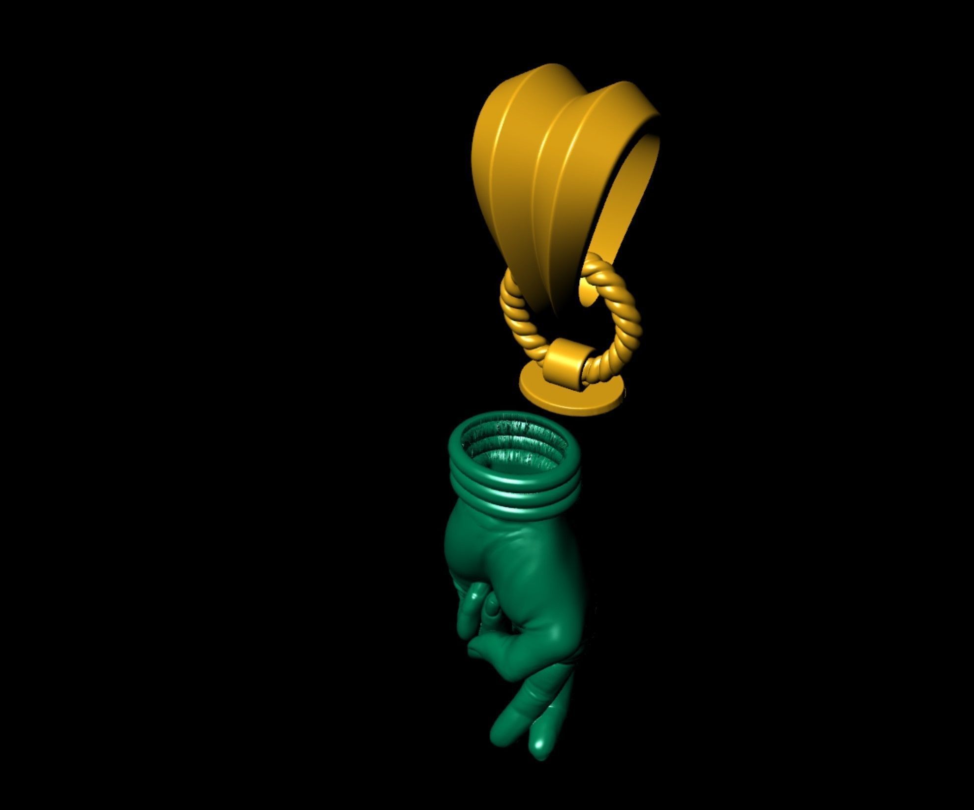 Fingers Crossed  Hand Pendant 3D print model_7
