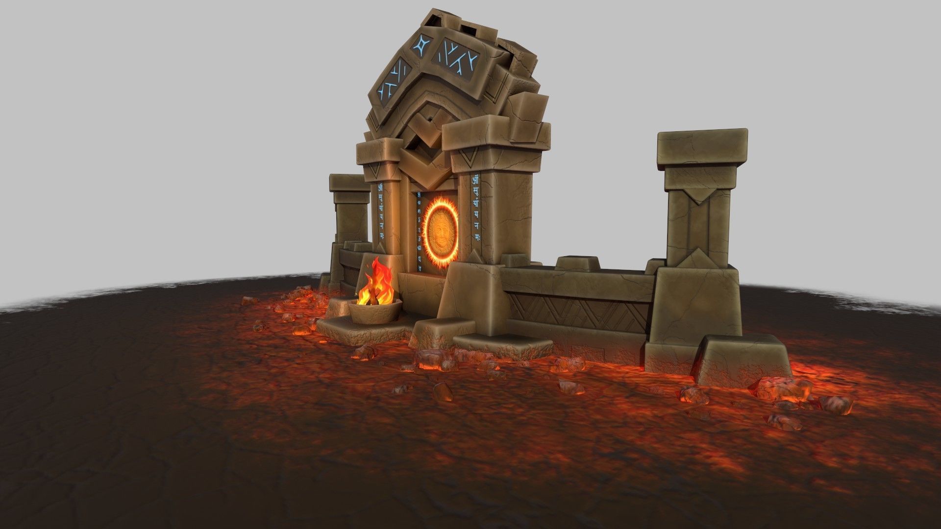 Gaming gate environment Low-poly 3D model_1