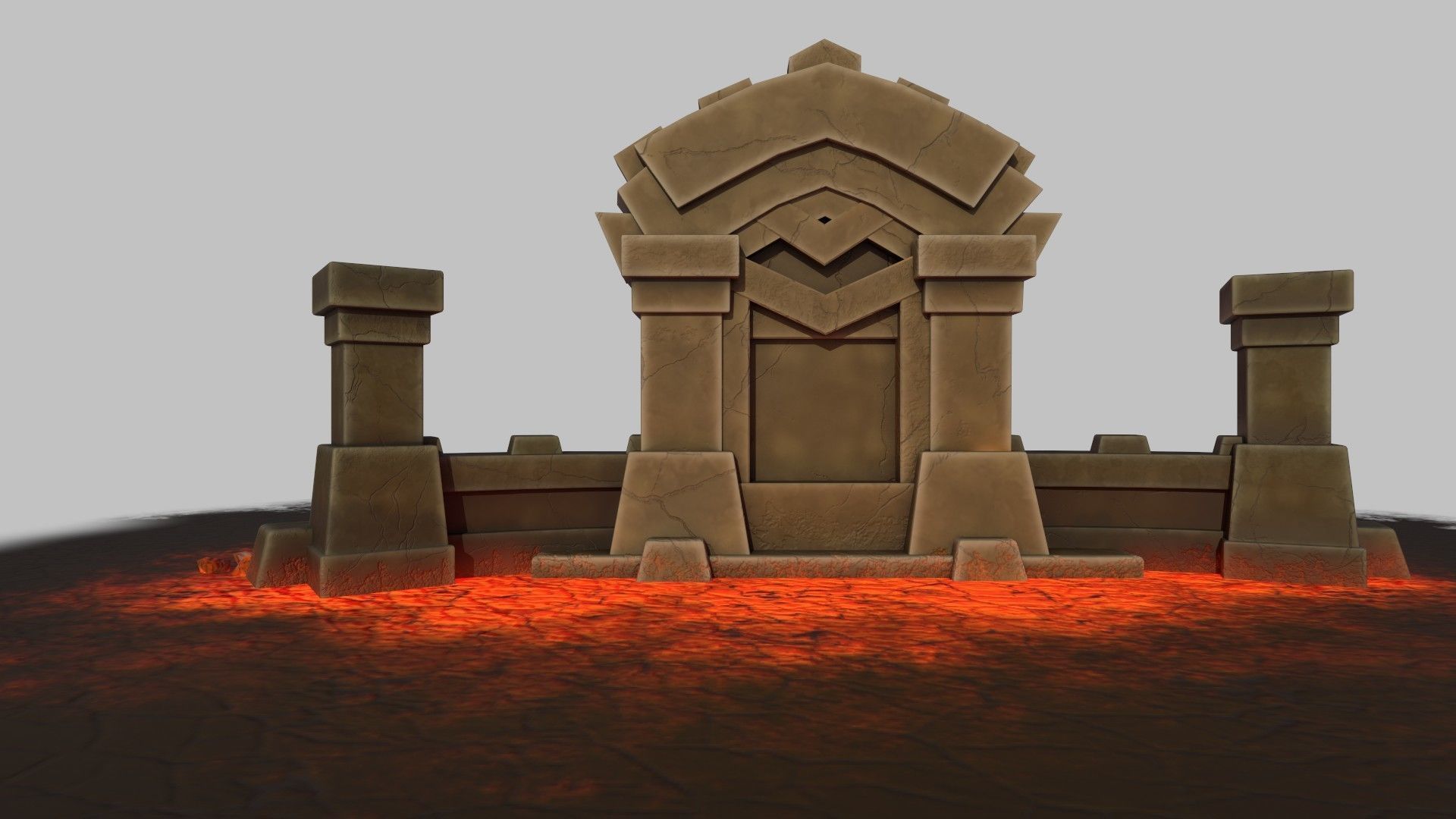 Gaming gate environment Low-poly 3D model_3
