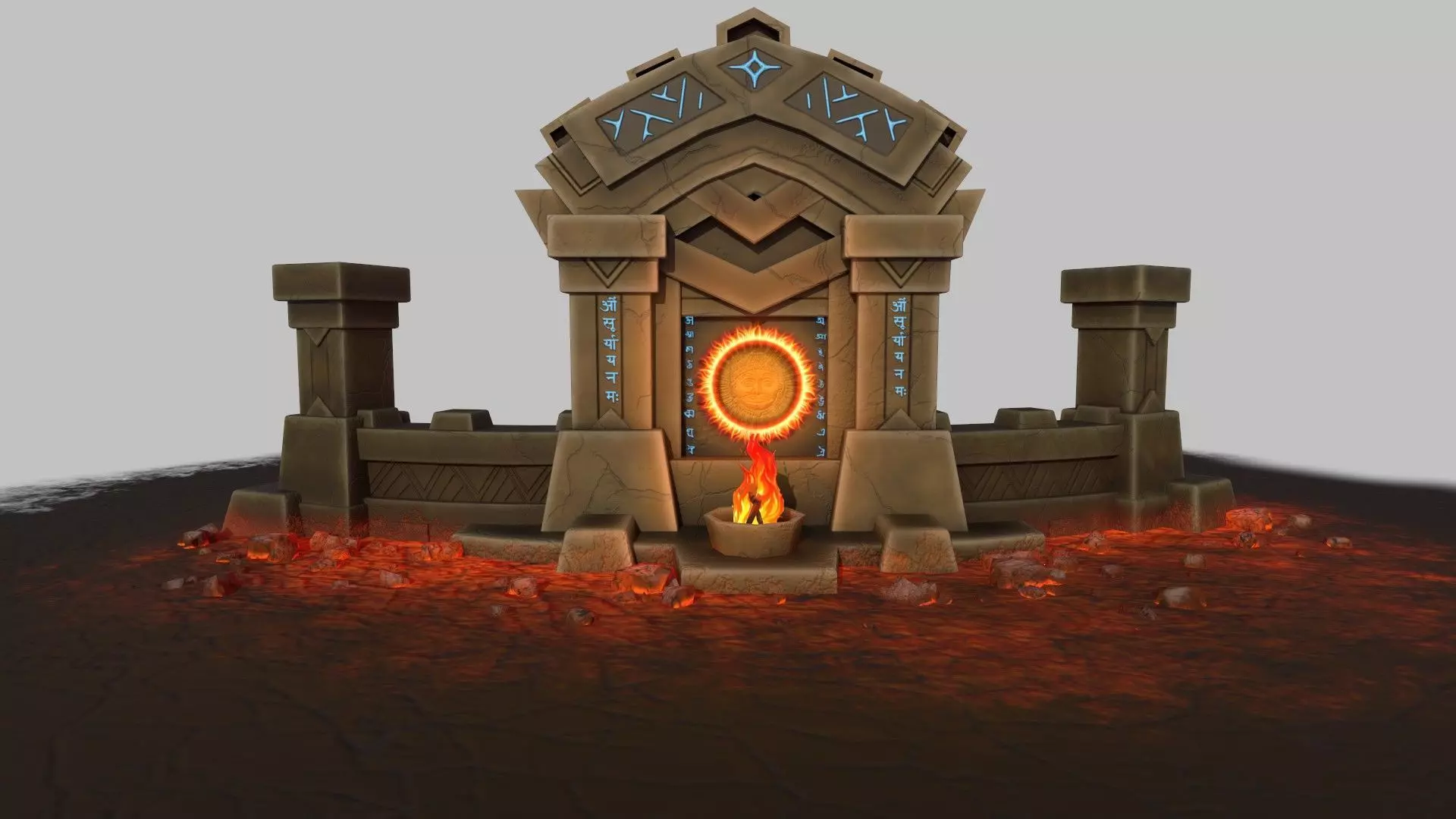 Gaming gate environment Low-poly 3D model_0