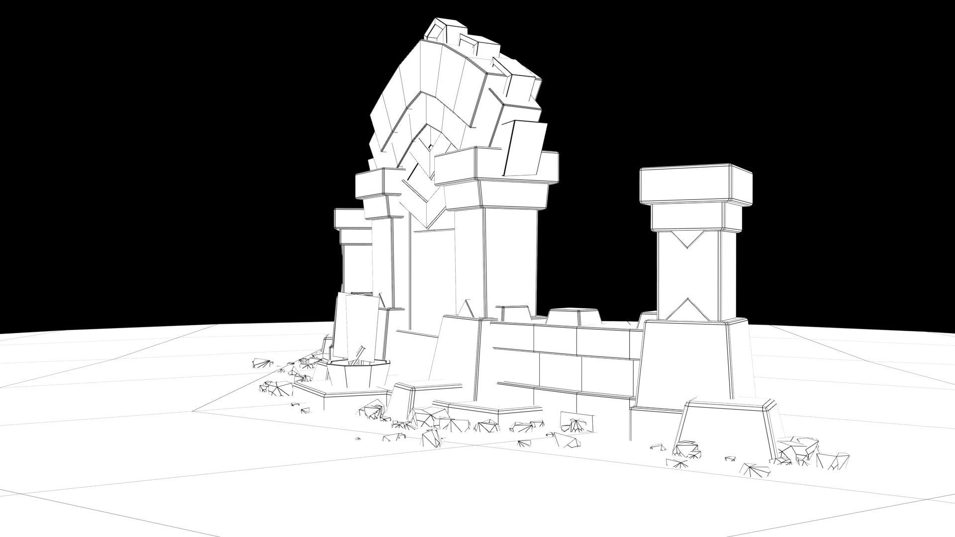 Gaming gate environment Low-poly 3D model_6